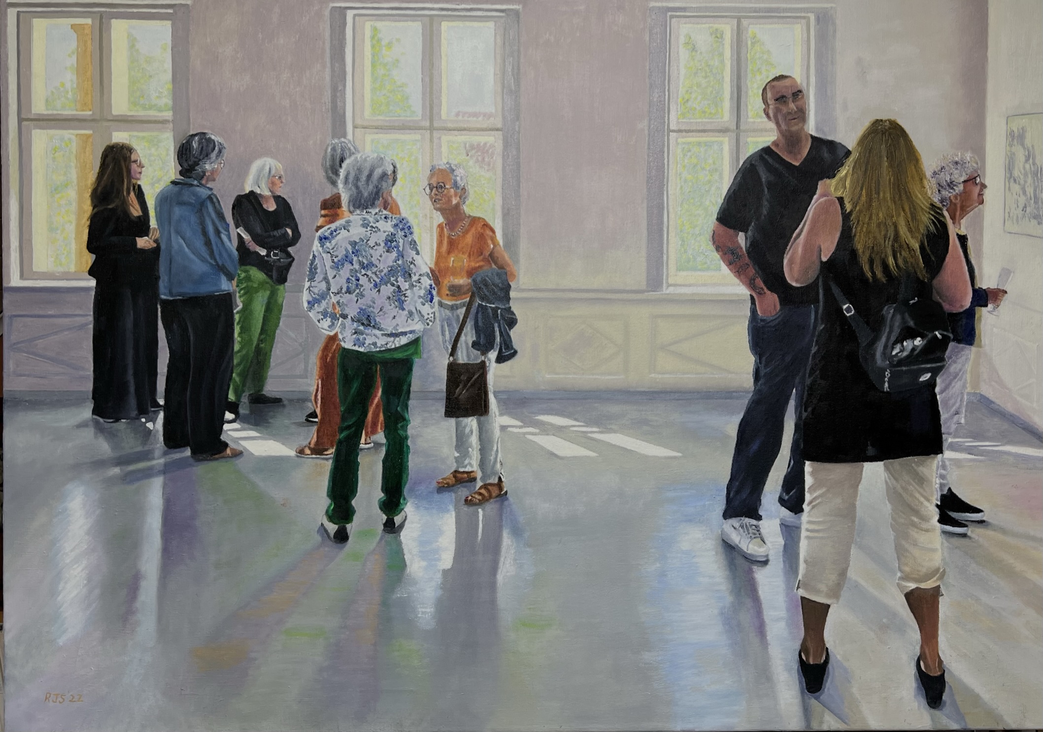 Painting of People at an Exhibition.